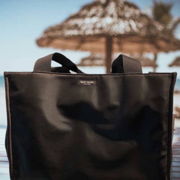 Kate Spade. Large (14 x 10) black nylon tote bag.  - Great Shape!! Multi… - Picture 1 of 8